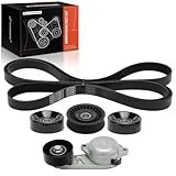 A-Premium Engine Serpentine Drive Belt Kit with Tensioner & Idler Pulley Compatible with Ford Expedition 2005-2006, F-150 2004, Mustang 2005-2006 & Lincoln Navigator 2005-2006, V8 4.6L 5.4L