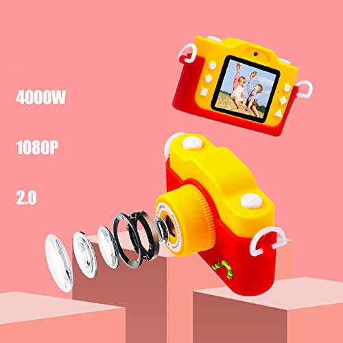 Huijian Kids Selfie Camera, Christmas Birthday Gifts For Boys & Girls, Children Digital Cameras 1080P 2 Inch Toddler, Portable Mini Camera With 32Gb Sd Card (Red) #TOP2