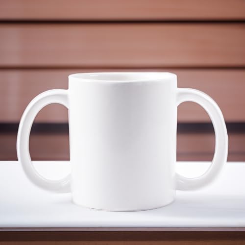 Taza Cerámica con Doble Asa 350 ml Blanca miniatura 6