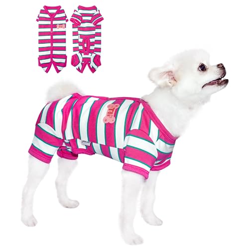 TONY HOBY 犬術後服 オス/メス別け 犬用春夏パジャマ 柔らかいコットン生地 抗菌 傷口保護 小型犬の部屋着 冷房対策