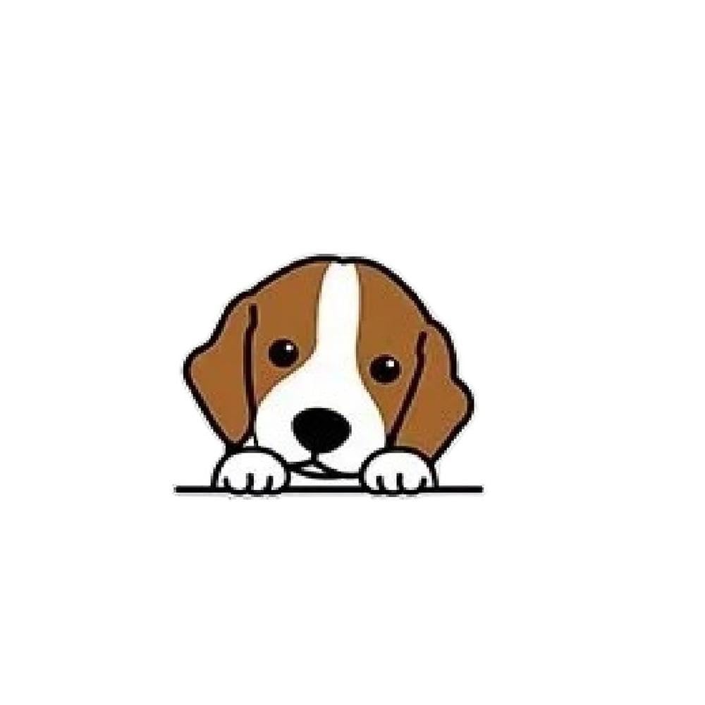 Flat Peeking Puppy Self Adhesive Decals for Car Laptop Phone Customization