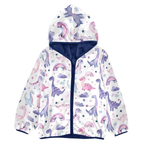 CHIFIGNO Cute Crocodile Toddler Fleece Jacket Thickened Warm Soft Comfy Hooded Jacket with Arctic Fleece Lining 3-10Y