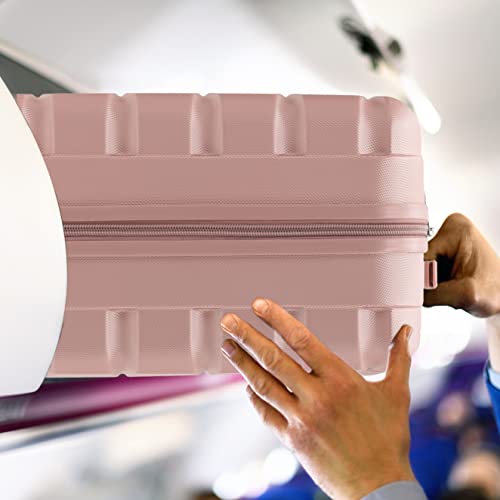 Flight Knight Lichtgewicht 4-wiel ABS Hard Case koffers Cabine & Hold Bagage Opties goedgekeurd voor meer dan 100 luchtvaartmaatschappijen, waaronder easyJet, British Airways, RyanAir, Virgin Atlantic, Emirates & Veel meer, Rosegoud, Cabin - 56x45x25cm, Bagage Set - Image 8