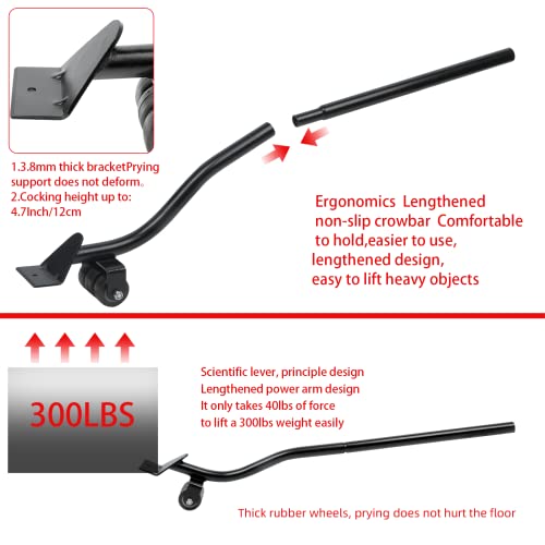 Heavy Duty Furniture Expandable Lifter With 4 Mover Dolly For Easy And Safe Moving Kit, Rubber Wheels 2 Brake 360° Rotatable Appliance Mover Dolly, Max Up For 1320Lbs/600Kg (Black) #TOP7