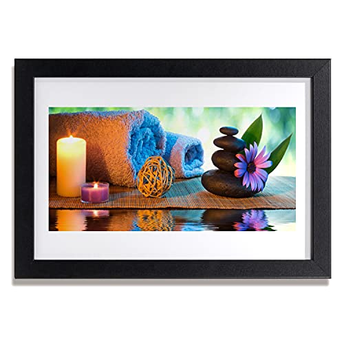 Affiche encadrée 30x20 cm ambiance spa zen pour décoration salon et chambre