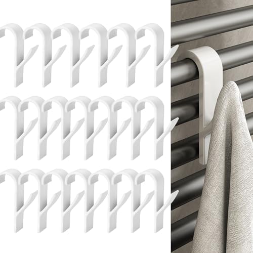 Crochet pour chauffe-serviettes, 20 crochets blancs pour radiateu...