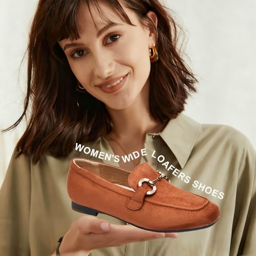 Image of DeYashopin Womens Loafers Shoes Fashion Low Heel Slip on Shoes Comfortable Driving Flats