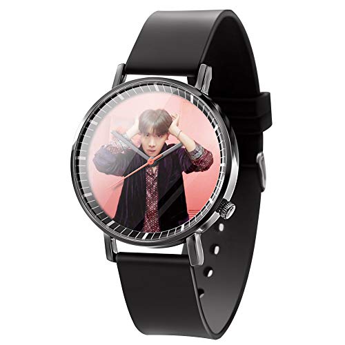 Preisvergleich Produktbild GOTH Perhk Kpop BTS Uhr Love Yourself Answer & MAP of The Soul: Persona Quarzuhr Armbanduhren Unisex Clock Photo Interface Geschenkset für BTS Kids Girls Army(H09)