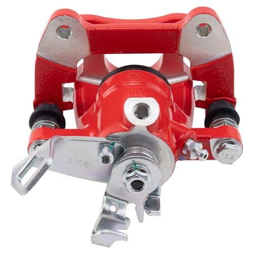 Image of TRQ Rear Right Brake Caliper w /Bracket Performance Red Passenger Side | For 2009-2013 Mini Cooper