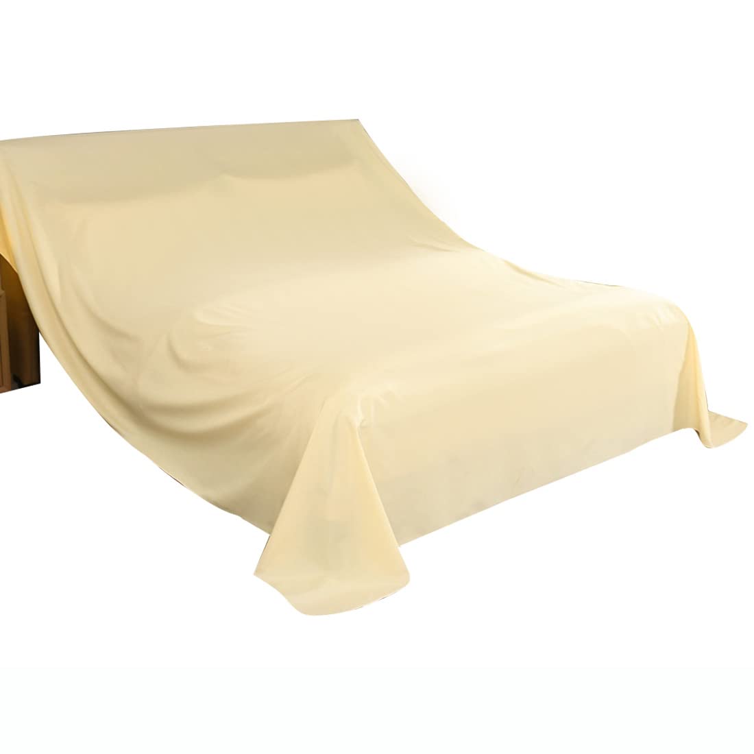 Furniture Dust Shroud Cloth, Bed/sofa Dustproof Throw Brushed Cotton Dust Sheets for Decorating/long Outings/removals (Cream,120×200cm)