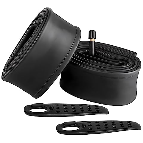 FANSPRO 2 Pack of 20 Inch Bike Tube 20x2.125 20x2.20 20x2.25 20x2.30 20x2.35 20x2.40 Heavy Duty Bicycle Tube with 2 Tire Levers, 32mm Schrader Valve Premium Quality Butyl Inner Tube Cover