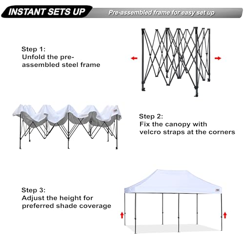 Image of ABCCANOPY Patio Pop Up Canopy Tent 8x16 Commercial-Series (White)