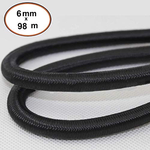 Cuerda elástica negra de 6mm para hacer joyas, collares y arreglos de ropa 3