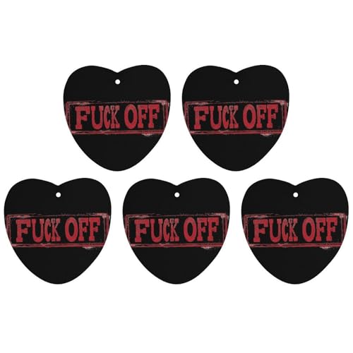 Fuck Off Stamp Funny Car Air Fresheners 5 Pcs Novelty Pendant Decoration Hanging Accessories