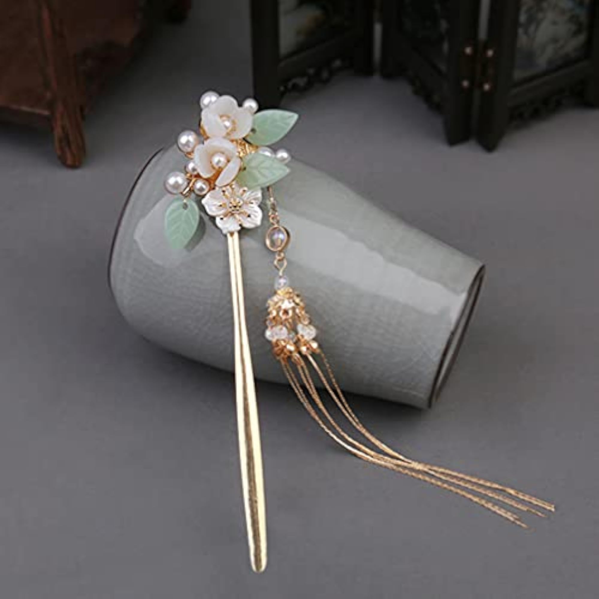 Vintage Pearl Flower Hair Pins Set, 2PCS