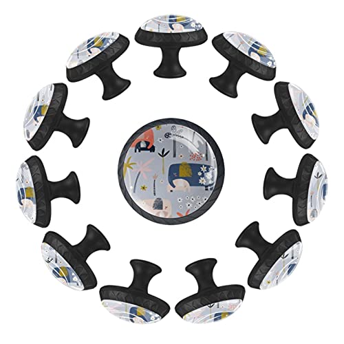 Bouton de meuble enfant éléphant rond 35 mm pour tiroir et commode x12