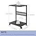 Bfttlity PC Stand Computer Tower Stand 2-Tier Metal CPU Holder with Locking Caster Wheels Suitable for Most PC (S,Black)