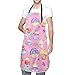 Halloween Cartoon Candy Dessert Unisex Divertente Grembiule da forno Grembiule regolabili Grembiuli impermeabili con tasche per cucinare Halloween Cartoon Acquerello Candy Candy Donut Biscotti Dessert