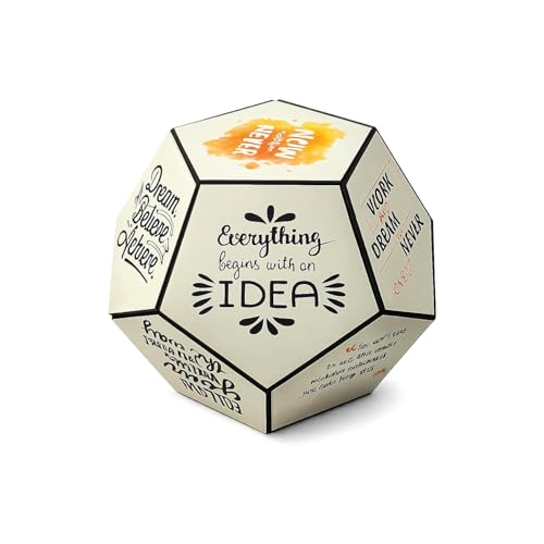 Image of Inspirational 12-Face Desk Sculpture, Motivational Quotes Polyhedron Decor, Modern Tabletop Showpiece for Office, Home, Study Room, Creative Gift Item (Inspirational Quotes)