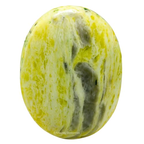 Image of Amazing Gemstone Serpentine Crystals and Healing Stones - Large Palm Stone Crystals Piedra - Crystal for Good Luck, Balanced Positive Energy, Meditation - Unique Stocking Stuffers and Gifts for Women