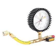 Nitrogen Pressure Test Gauge for Air Conditioning, Refrigerant, Car, A/C Refrigeration Tool for R134a, R22, R407C, R410A, R404A, R507, R422D, R32, 1/4 SAE inch