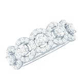 925 Sterling Silver Round 1.34 Ctw Moissanite Diamond Cluster Wedding Band Women Ring, Gift For Her_7