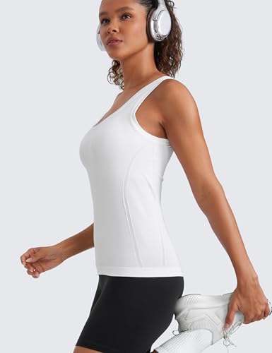 CRZ YOGA Seamless Scoop Neck Tank Low U-Back Breathable Workout Tops for Women Sleeveless Athletic Running Gym Shirts4
