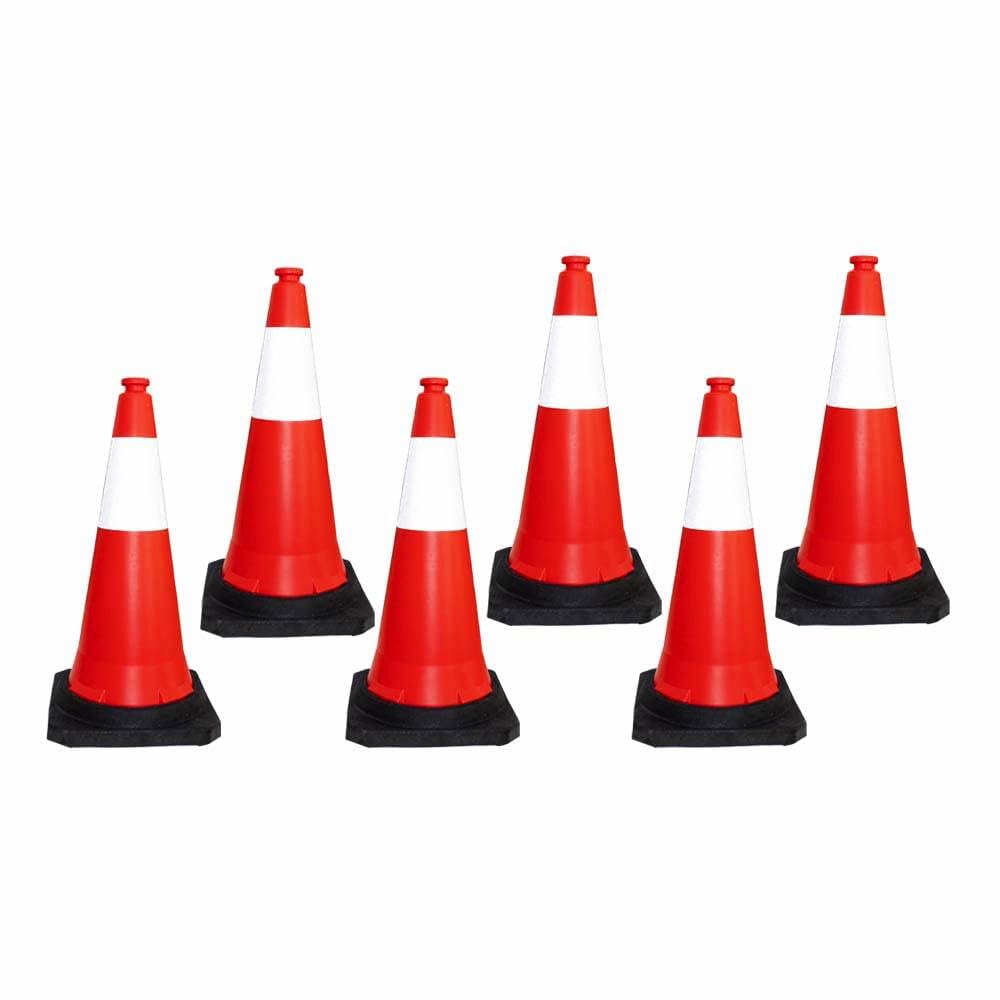 Sponsored Ad – Traffic Safety Cone PPC with PE Base | 75 CM Road Safety Reflective Traffic Cone | High Visibility Red Traffic Cone | Portable Wind Resistant Traffic Cone with Black Base (Red, 6 Cones)