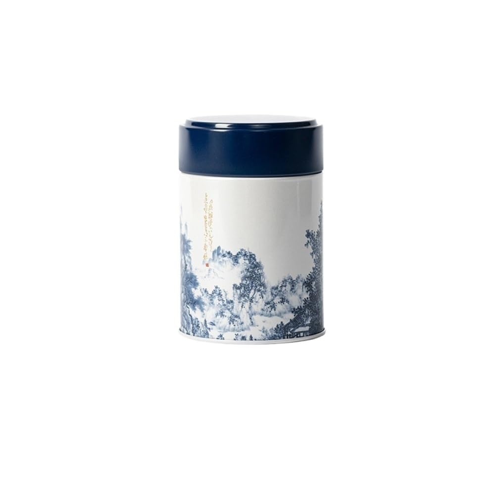 ENGENDER Tea Storage Jar Household Loose Tea Storage Container Tinplate Can Kitchen Seasoning Jar Sealed Set Gift Box(A)