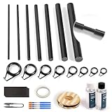 OJYDOIIIY Fishing Rod Eyelets Repair Kit,Complete Supplies for Rod Building and Eyelet Replacement with Fishing Pole Guides,Epoxy Glue,Wrapping Thread and Tape