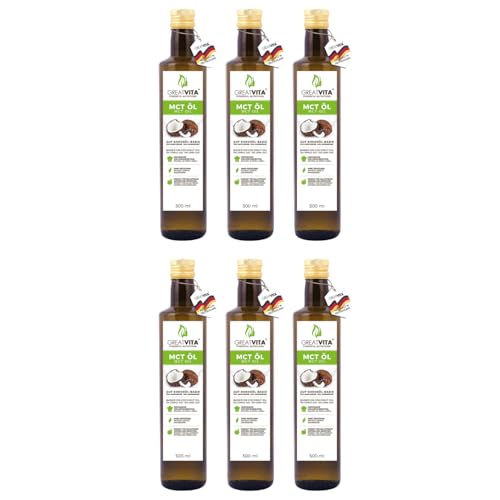GreatVita MCT Aceite a base de aceite de coco, 3 litros, ácidos grasos C8 y C10, calidad premium, 70% de ácido caprílico y 30% de ácido cáprico, la impresión puede variar