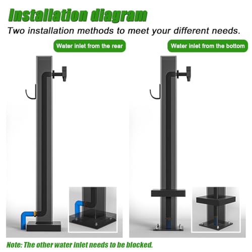 Supporto per tubo da giardino in acciaio inox, colonna d'acqua autoportante per esterni, anti-gelo, per cortile e fattoria, soluzione di irrigazione verticale