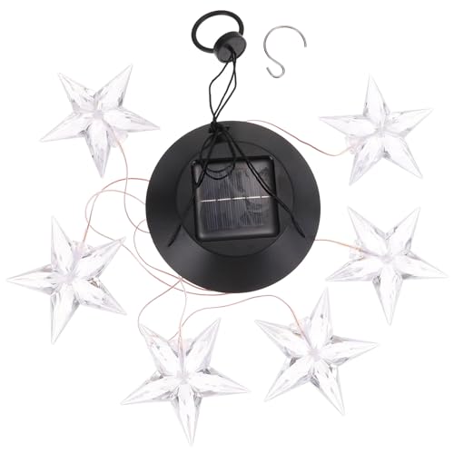 Hemobllo Solar Windspiel mit Sternenmotiv Hängende Solarleuchten für Draußen Wetterfestes Klangspiel und Außendekoration für Garten Veranda Terrasse