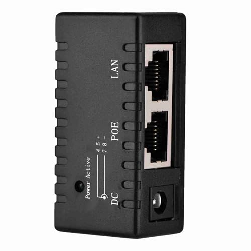 POE Splitter Adapter, POE Injector Adaptador Power Over Ethernet para red LAN (Negro) miniatura 5