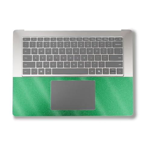 Image of Glossy Glitter Laptop Skin Compatible with Surface Laptop 7 15 inch (2024) - Solid Green - Premium 3M Vinyl Protective Wrap Decal Cover - Easy to Apply | Crafted in The USA by MightySkins