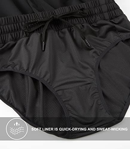 ZUTY 5" Athletic Running Shorts for Women with Zipper Pocket High Waisted Quick Dry Workout Gym Shorts with Liner4
