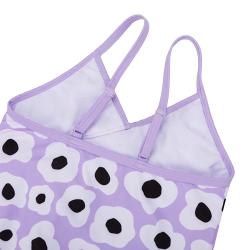 Image of LIZENS Girls' Swimwear Ruffle One Piece Beach Bathing Suit for Girls Flower Print Toddler Cute Kids Purple Swimsuit