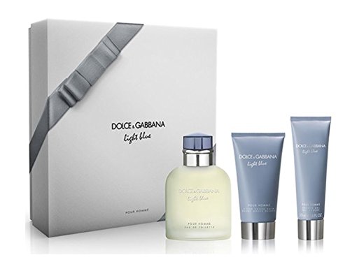 Dolce And Gabanna 3 Piece Gift Set for Men, Light Blue, 3 Count