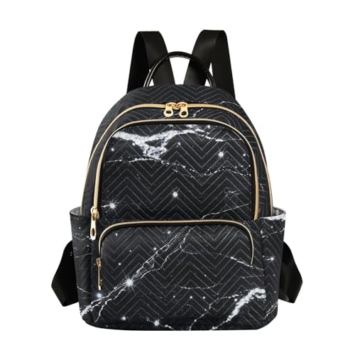 Sac à dos marbre noir 14 pouces léger et antivol pour le travail et les voyages