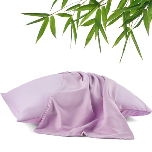 Image of DONAMA Pillowcase Fit All Types of Pillow, 1pc Moisture Wicking and Cooling Fabric Pillow Cover with Envelope Closure - Queen Size 29.53 inch x 19.69 inch (Purple)