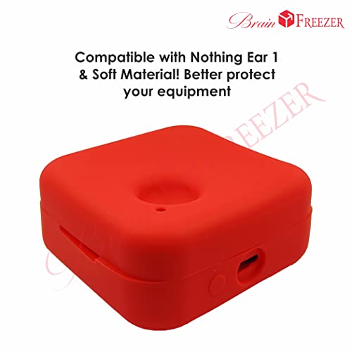 Image of Brain Freezer Stylish Soft Silicone 360 Full Protection Case Cover (Front & Back) Compatible with Nothing Ear (1) Red (Device Not Included)