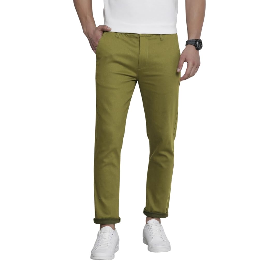 the indian garage co Men's Slim Fit Mid Rise Chinos-picture-38