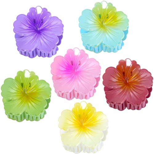 6 Pack Flower Hair Claw Clips for Women - Non-Slip Flower Hair Clip...