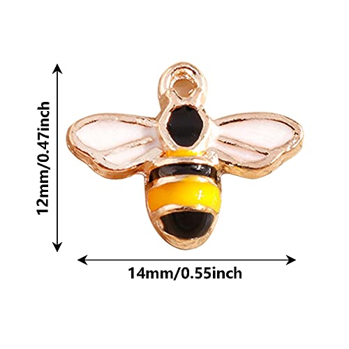 ZhanshuidefaQ 20 Pcs Cute Bee Charms Enamel Alloy Bee pendant charms for Jewellery Making DIY Necklace Bracelet Earrings Jewelry Handmade Crafts Accessories - Image 2