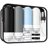 18 Packung Reiseflaschen Zum Befüllen, Original Patentiert, TSA Genehmigt, Leak Proof Silikon Shampoo Flaschen für Frauen & Männer, Reise Gadgets, Travel Essentials, Grau