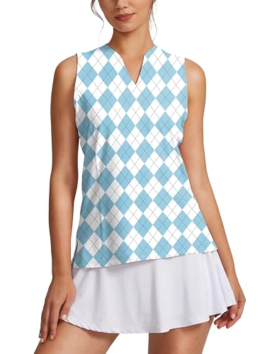 Obla Women's Sleeveless Golf Shirt V-Neck Lightweight Quick Dry Tennis