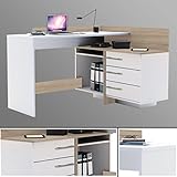 moderner & praktischer Eckschreibtisch mit Regal