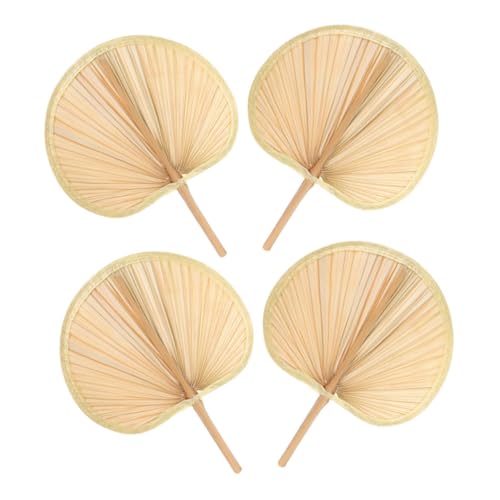 SOLUSTRE 4piezas Fanático Del Verano Tradicional De Madera Abanico Borla Abanico Decorativo Rústico Para Fiestas De Picnic y Festivales