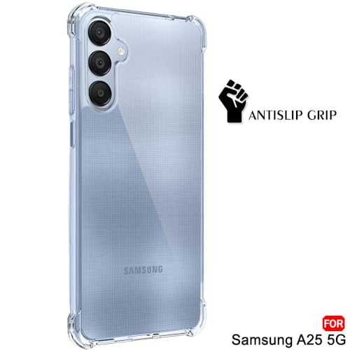 Image of TheGiftKart Transparent Crystal Clear Back Cover Case for Samsung Galaxy A25 5G | Shockproof Soft TPU Case | Cushioned Edges for Ultimate Protection Back Cover Case (TPU, Transparent)