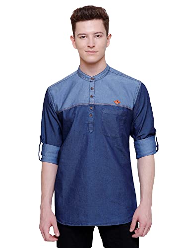 Image of Kuons Avenue Men's Short Denim Kurta | Kurta Shirt for Men